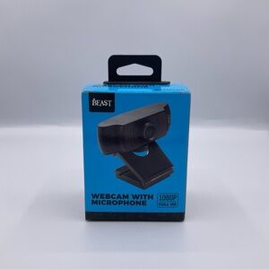 BEAST - Black Webcam with Microphone - 1080p Full HD